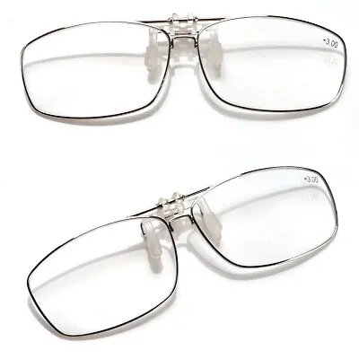 Metal Frame Clip On Reading Glasses Magnifying Blue Light Blocking For Men Women • $8.99