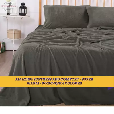 $39 • Buy Ramesses Teddy Fleece Sheet Set | Ultra Warm Fluffy Teddy Fleece Sheets