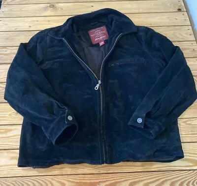 Eddie Bauer Seattle Suede Men’s Full Zip Leather Jacket Size XL Black R11 • $49