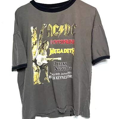 Vintage 2001 England AC/DC QOTSA Megadeth Offspring Concert Ringer T Mens XL • $99