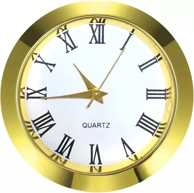 Mini Clock Insert 1-1/2 Inch 37 Mm Round Quartz Movement Miniature Roman Numeral • $15.99