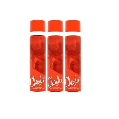 3 X Charlie Body Spray Red 75ml • £6.99