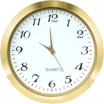 Mini Clock Insert 2-1/8 Inch 55 Mm Round Quartz Movement Miniature Clock White • $15.25