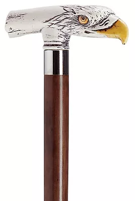 Screaming Eagle Simulated Scrimshaw Walking Stick - Eagle Cane - Walnut Shaft • $84.95