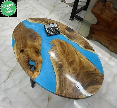 Epoxy Resin Dining Table Top Beach OvalTable Wooden Ocean Table Modern Furniture • $1006.88