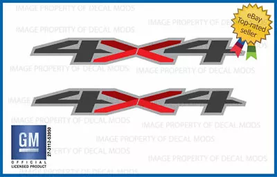 $22.96 • Buy Set Of 2 - 2019 4x4 Decals Stickers Parts Chevy Silverado Red Gray GM FG5A1 