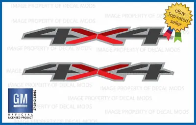 Set Of 2 - 2019 4x4 Decals Stickers Parts Chevy Silverado Red Gray GM FG5A1  • $23.96