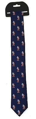 New Disney Parks Navy Blue Mickey Mouse Americana USA Flag Silk Skinny Tie • $17.46