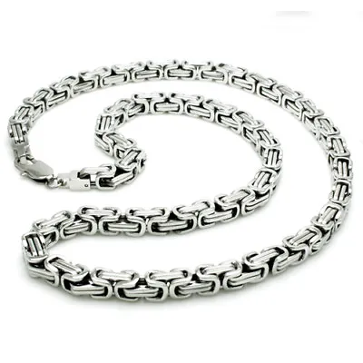 Stainless Steel Imperial Byzantine Box Mens Chain Necklace 24  • $27.99