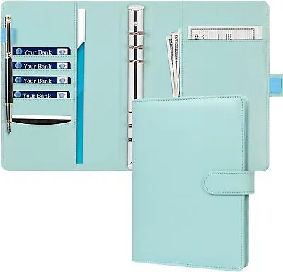 A5 Ring Binder Notebook Leather Card Pen Holder 6 Rings UK Seller 4 Colors Clip • £8.99