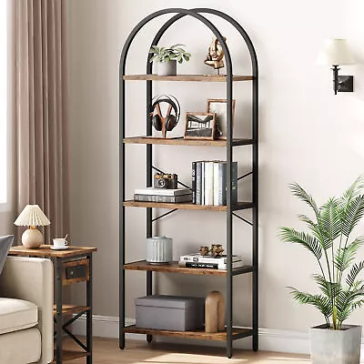 5-Tiers Arched Metal Bookshelf Bookcase Display Storage Shelves For Home Office • $69.35