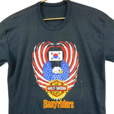 $212.49 • Buy Vintage Harley Davidson Motorcycles Easy Riders Korea T-Shirt Large Black