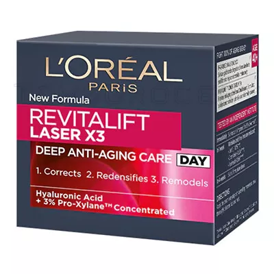 LOREAL REVITALIFT LASER X3 Deep Anti Aging Care Hyaluronic Acid Day Cream 50ml • $50.39