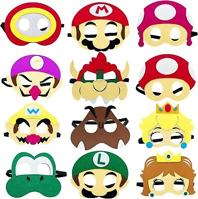 Kids Gift Super Mario Bros Theme Felt Masks Role Play Costume Cosplay Party • $5.69