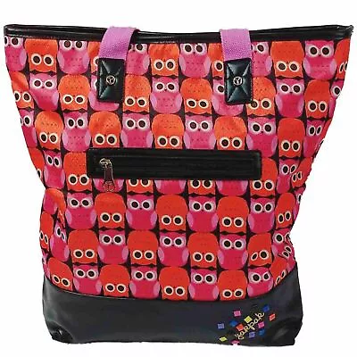 Yak Pak Orange & Pink Owls Tote Bag Colorful Shoulder Tote Bag & Coin Purse Set • $39.88