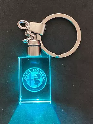 LED Crystal Rectangle Shape With Alfa Romeo Keychain Key Ring • $25