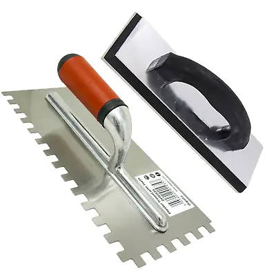 £12.99 • Buy Tiling Tool Kit Grout Float & Notched Tile Adhesive Trowel Grouting Ceramics