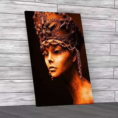 Mummy Queen Egyptian Orange Canvas Print Large Picture Wall Art • £14.95