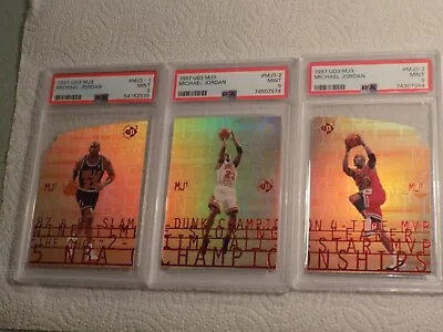 MICHAEL JORDAN PSA 9 MINT DIE-CUT GRADED SET 1997 Upper Deck UD3 (MJ1-MJ2-MJ3) • $900