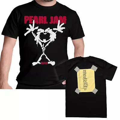 Pearl Jam Stickman T Shirt Alive Officially  Licensed Mens Black Merch New • £15.94