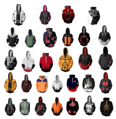 $24.99 • Buy Naruto Akatsuki Hoodie Jacket Sweater Shirt Coat Jumper Cosplay Costume Unisex