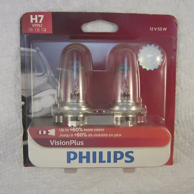 Philips H7VPB2 VisionPlus Upgrade Headlight Bulb 12V 55W 2 Pack. • $16.99