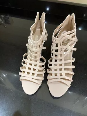 Cream Caged Sandals Size 8 • £4