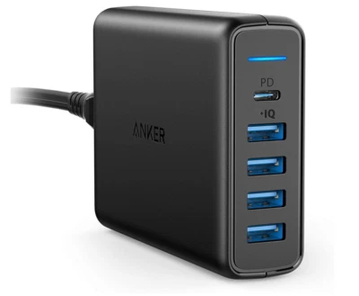 $90.99 • Buy Anker Premium 60W 5-Port Desktop Charger USB C Wall Charger With One 30W Power D