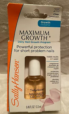 New Sally Hansen Maximum Growth Transparent Clear 0.45 Oz (short Problem Nails) • $8.50