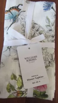 Williams-Sonoma Farfalla Butterfly 100% Linen Napkins Set/4 Italy NWT $ 59.95 • $29.99
