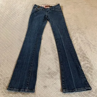 Zana Di Sz 1 Denim Jeans Blue Boot Cut Medium Wash Low Rise Stretch Y2K Western • $16.99