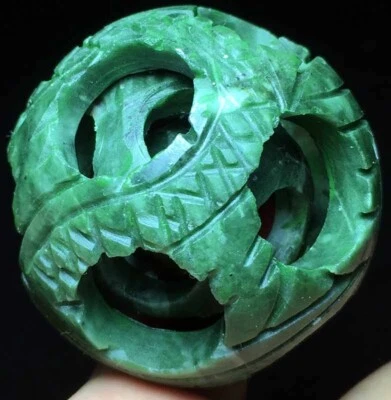 $4 • Buy 92g Natural Ball-in-ball Carving Aventurine Crystal Ball Sphere Healing G926
