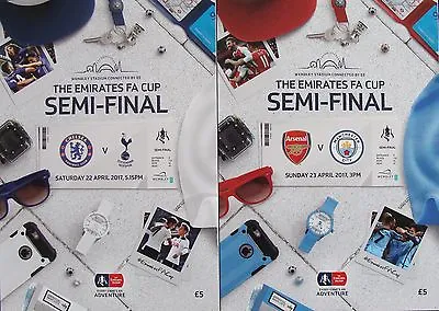 FA CUP SEMI FINAL 2017 - Set Of BOTH Programmes Arsenal Man City Chelsea Spurs • £8.99