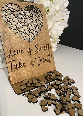 Wedding Sign- Love Is Sweet Take A Treat. Wedding Table Decor. Rustic Sign. • £9.99