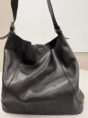 Marta Ponti Large Black Lamb Leather Travel Tote Handbag Purse 14x14x5 NEW! • $24.90