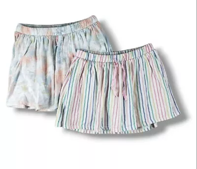 Lot Of 2 Cat & Jack Skort Girls Size XL 14 16 Multicolored Striped And Tie Dye • $11.99