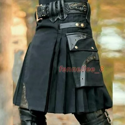 New Scottish Mens Kilt Traditional Skirt Retro Traditional Clothes (NO BELT) • $38.22