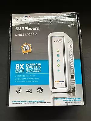 Motorola Modem ARRIS SURFBOARD DOCSIS 3.0 Cable MODEL SB6141 W/Cables & Box • $6.99