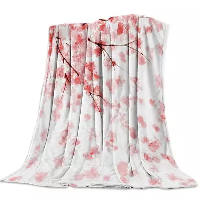 Ultra Soft Flannel Fleece Bed Blanket Cherry Blossom Throw Blanket All Season... • $38.20