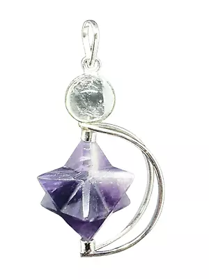 Amethyst Crystal Merkaba Pendulum (Removable) Dowser Geometric Healer Energy UK  • £9.95