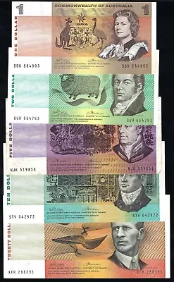 Commonwealth Of Australia 1972 Phillips/Wheeler $1 $2 $5 $10 $20 Banknote Set • $5.50