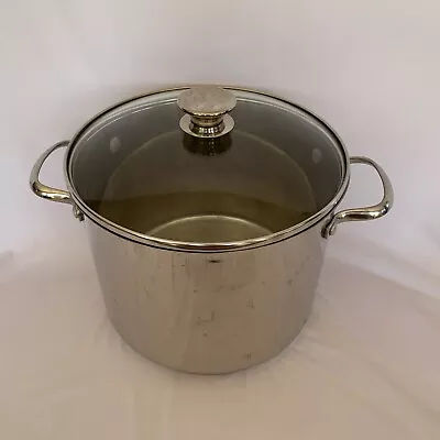 Wolfgang Puck Bistro Elite Collection 8 Qt Stainless Steel Stock Pot W/Glass Lid • $33.99