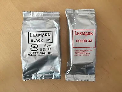 Genuine Lexmark Inks - 32 BLACK + 33 COLOUR / P4330 4250 6350 (INC VAT) • £15