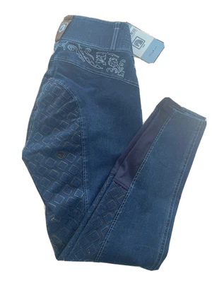 $50 • Buy Romfh Claudia 3 Button High Rise Full Seat Grip Denim Breeches Size 26R