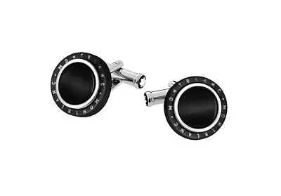 Montblanc Meisterstuck St. Steel  & Onyx Rotating Cufflinks New No Box 104506 • $215