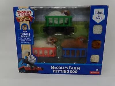 NIB-Thomas Wooden Railway McColl's Farm Petting Zoo-Sheep/Ram/Llama/Cargo Cars • $49.99