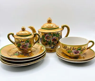Vintage Lustreware Teapot/Sugar Bowl + Cup & Saucer And 4 Plates JAPAN  • $28.95