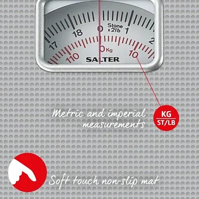 Salter Mechanical Bathroom Scales Easy To Read Dial Silver • £19.99