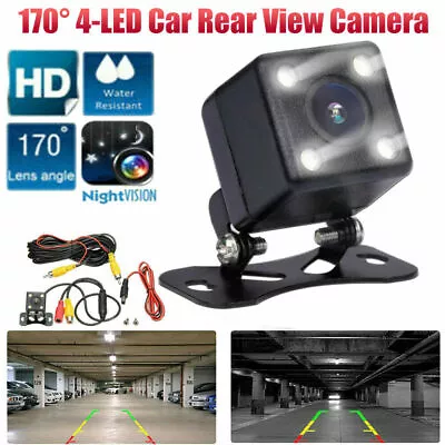 Car Rear View Reverse 4 LED Camera Backup W/ 20FT Cord Waterproof Night Vision • $5.99