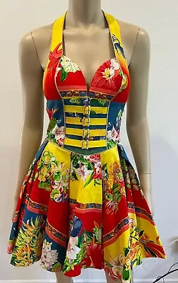 GIANNI VERSACE VERSUS 1990s MUSEUM COTTON DRESS IT42 US-4-US6 • $1500